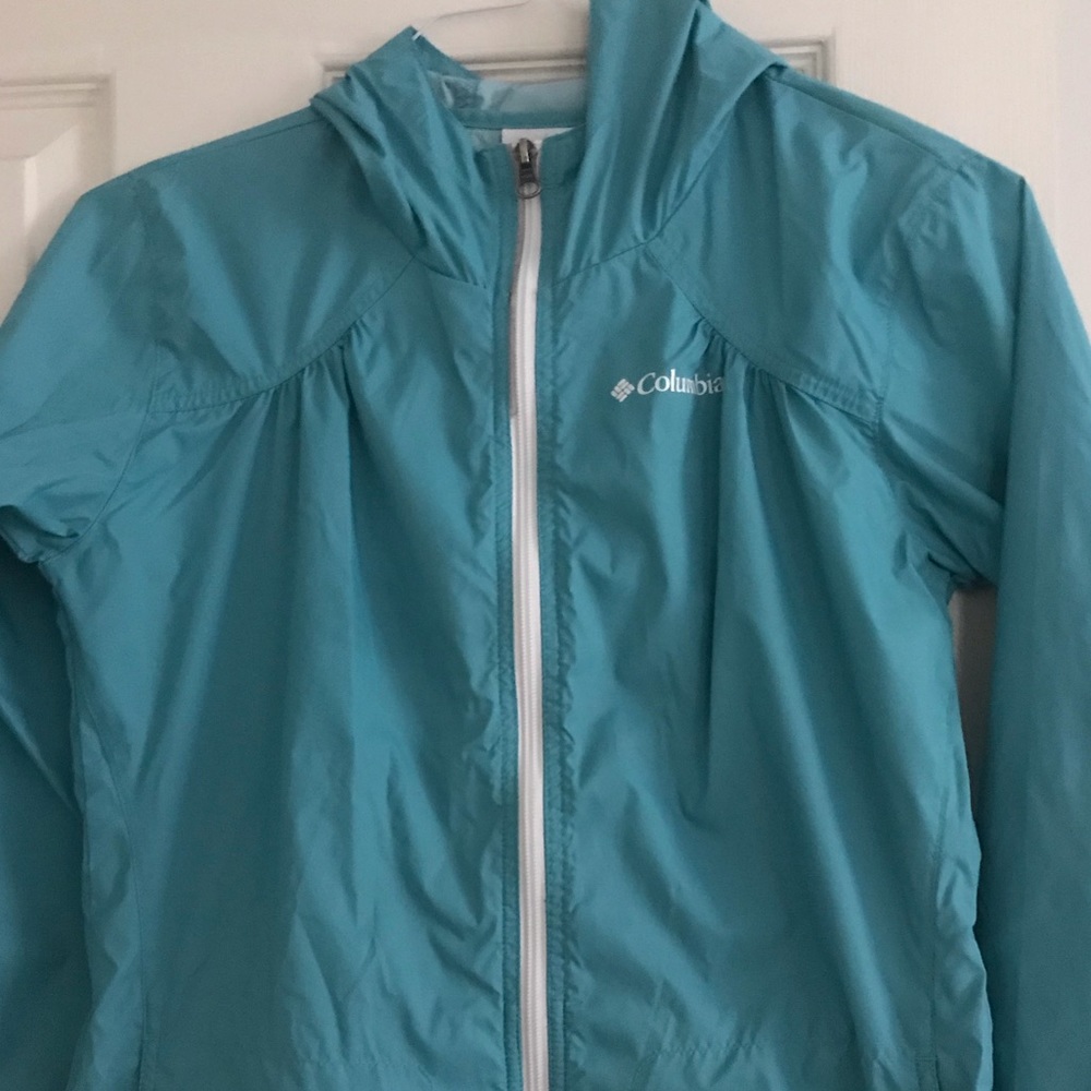 Girls Columbia rain jacket.